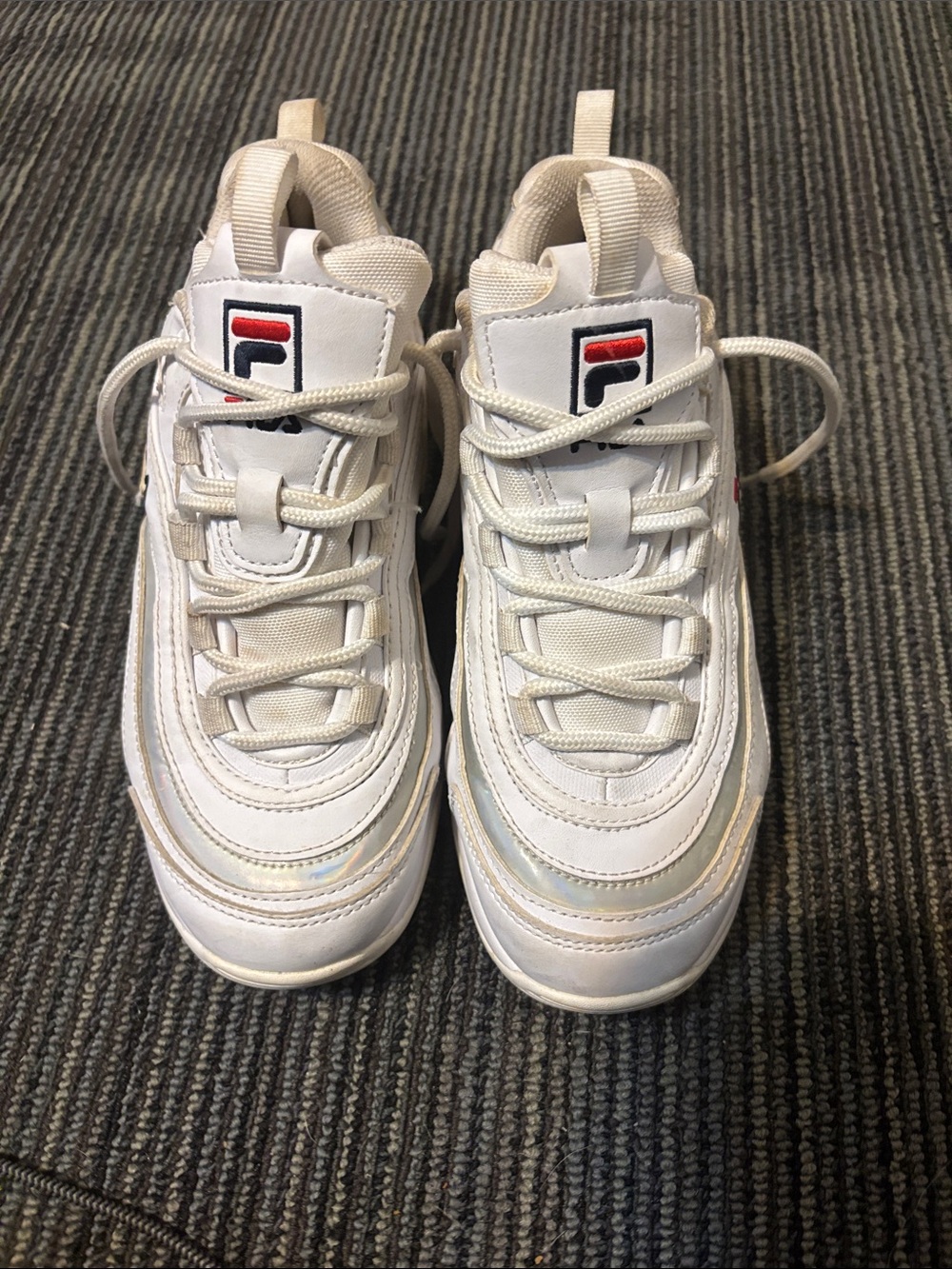 Fila Women’s  White Sneakers with Red & Navy Logo